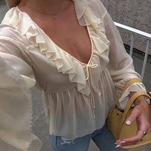 REFORMATION Wyn Ruffle Blouse 4